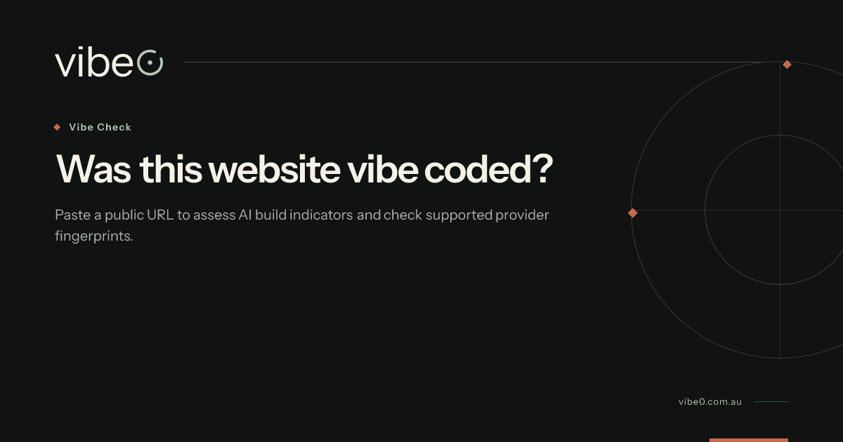 Vibe Coded Website Checker | VibeZero